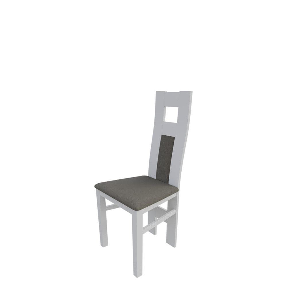 Veneti Jedálenská stolička MOVILE 20 - biela / šedá ekokoža